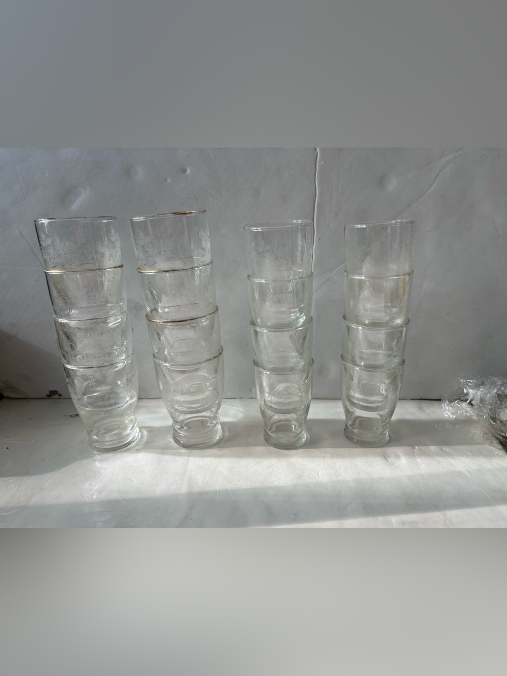 RARE Queen Esther Pattern Libbey Glassware Set of 16.